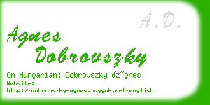 agnes dobrovszky business card